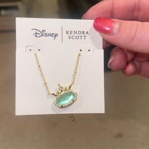 Kendra Scott Gold Necklace with Green Pendant